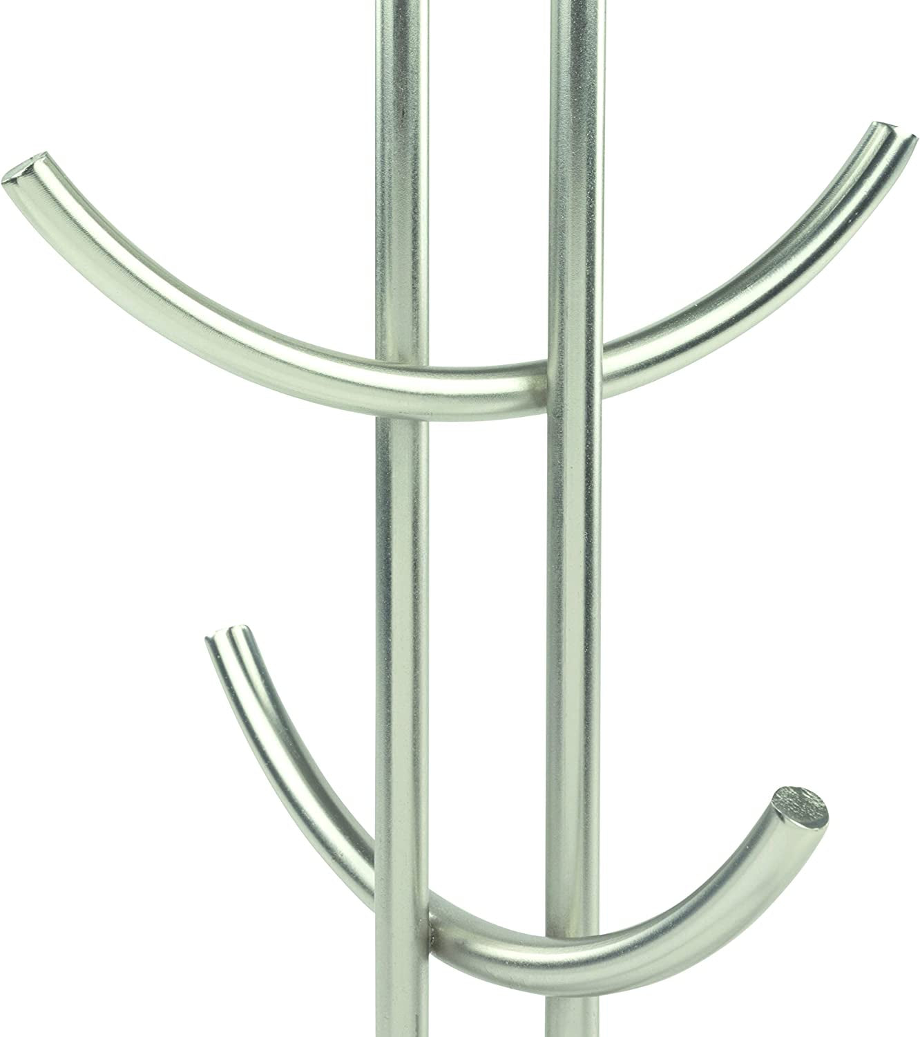 Euro Large 8 Holder, Mug Tree, Mugs & Tea Cup Storage Rack, Coffee Counter Bar Accessory & Kitchen Countertop Organizer, Satin Nickel
