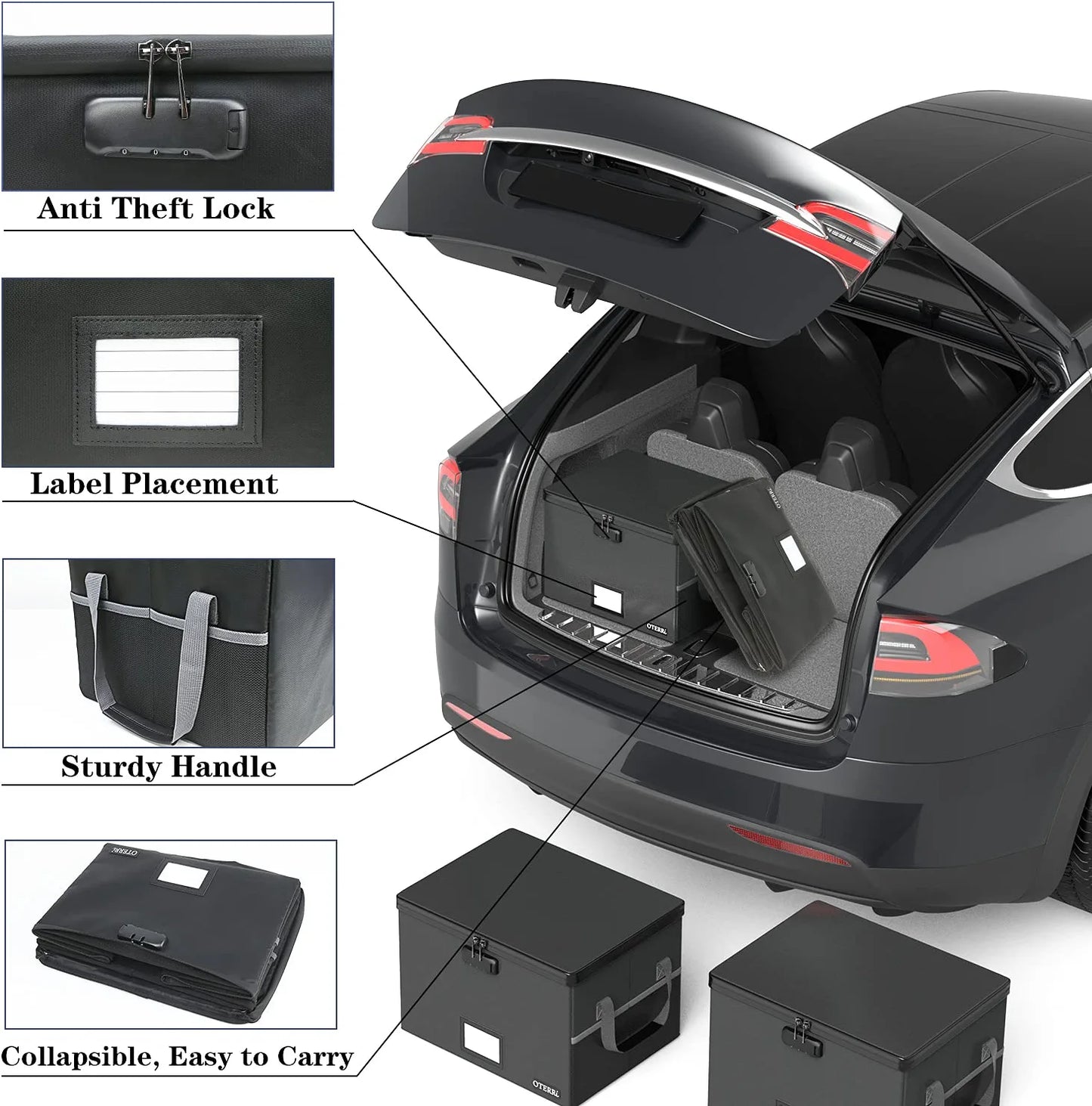 File Box with Lock, Fireproof Document Box, File Storage Organizer,Waterproof File Box Filing Box with Handle,Portable Home Office Safe Box for Hanging Letter/Legal,Black(15.35×12.2×10.2 Inch)