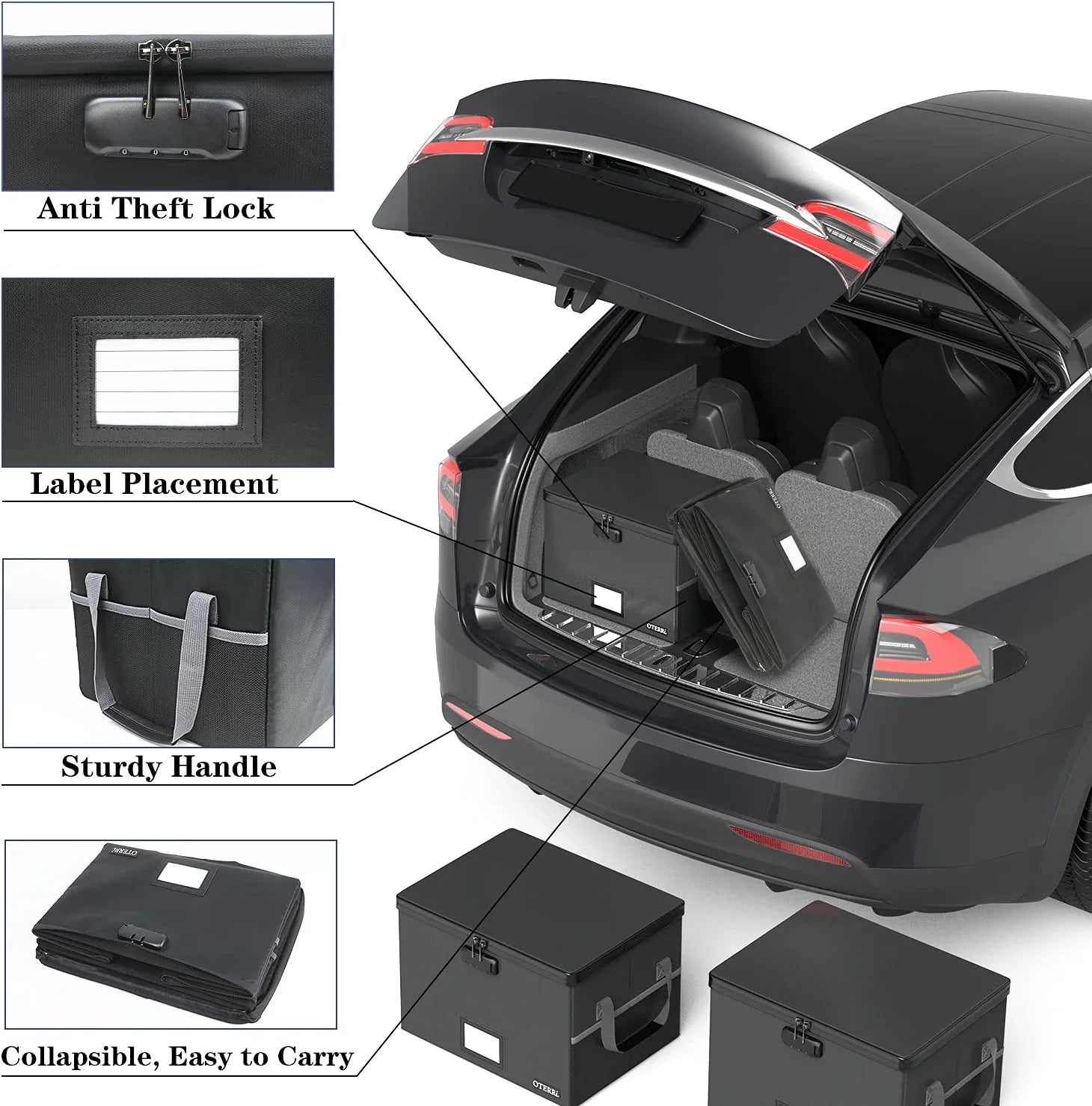 File Box with Lock, Fireproof Document Box, File Storage Organizer,Waterproof File Box Filing Box with Handle,Portable Home Office Safe Box for Hanging Letter/Legal,Black(15.35×12.2×10.2 Inch)