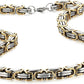 Stainless Steel Male Chain Necklace Byzantine Bracelet for Men Jewelry Sets 8.5 Inch Bracelet