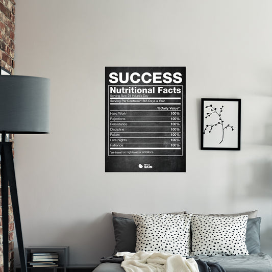 Success Nutritional Facts | Motivational Poster, Great Wall Art for Home Décor