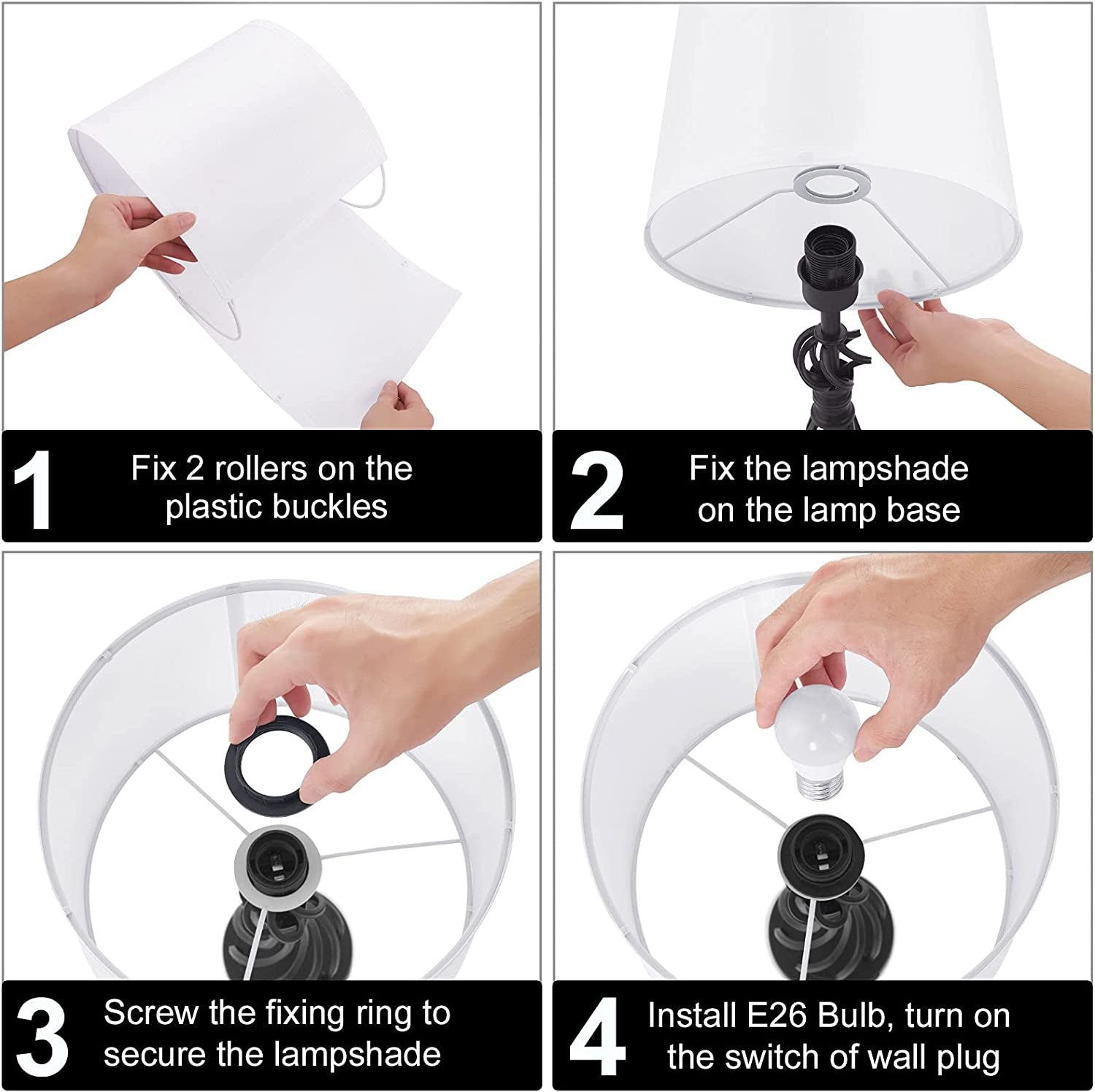 Set of 2 Touch Control Table Lamp with 2 USB Ports, 3-Way Dimmable Modern Nightstand Lamp Sets, Bedroom Lamp Set of 2 with Fabric Shade, Bedside Touch Desk Lamp for Bedroom Living Room(Bulbs Included)