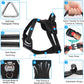 Dog Harness No-Pull Dog Vest Set Reflective Adjustable Oxford Material Pet Harness for Medium Large Dogs with Leash and Collar (Large(Chest:25-35"), Black)