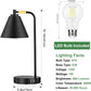 Industrial 3 Way Dimmable Touch Control Desk Lamp with 2 USB Ports & AC Outlet Bedside Nightstand Reading Lamp Flexible Head Farmhouse Black Table Lamp for Office Bedroom Living Room Bulb Included