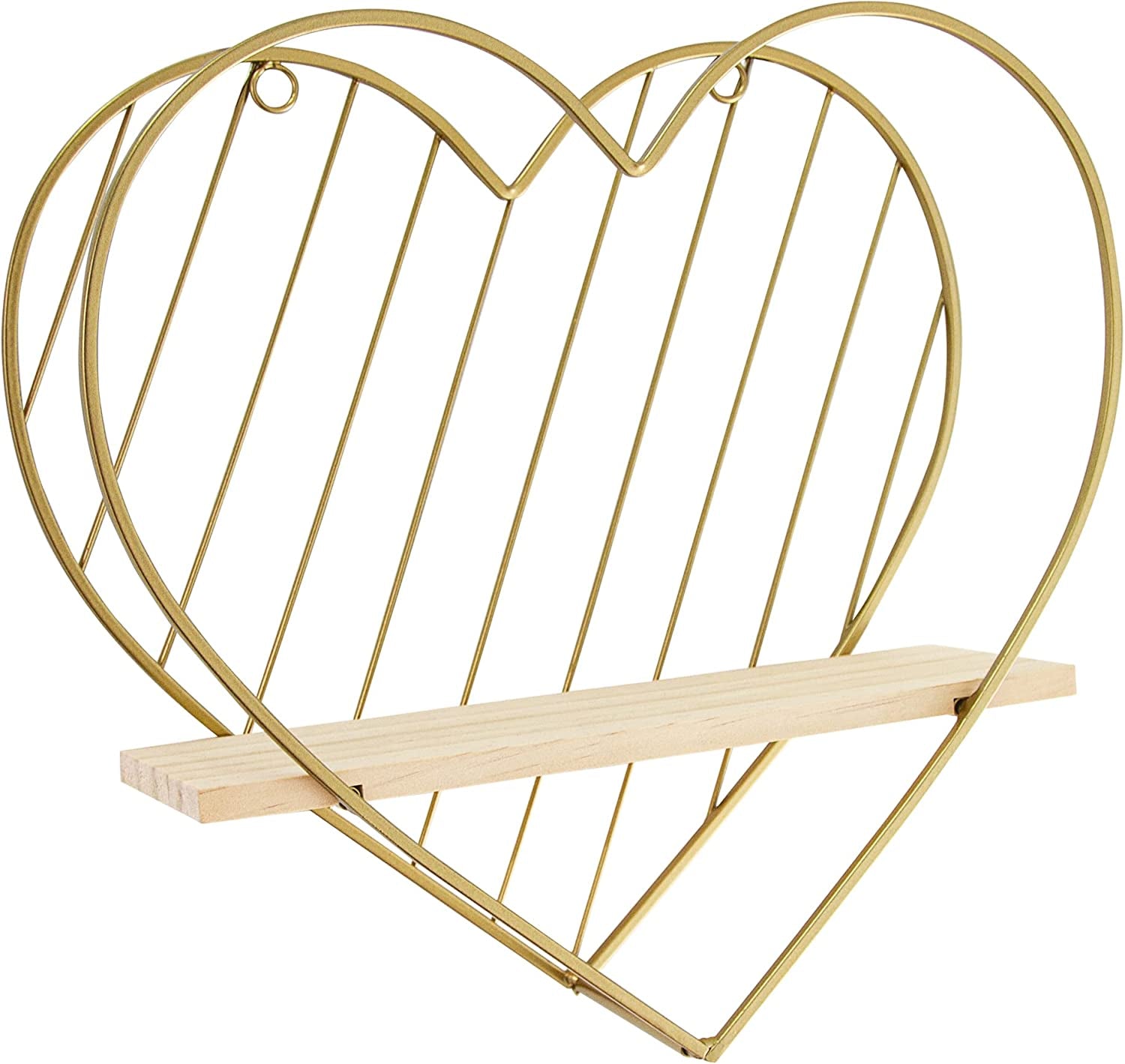 Gold Wall Shelf Metal Heart Floating Shelves Bedside Cute Romantic Modern Wall Cute Unique Gifts for Nursery Room Kids Children Room Bedroom Bathroom Living Room…