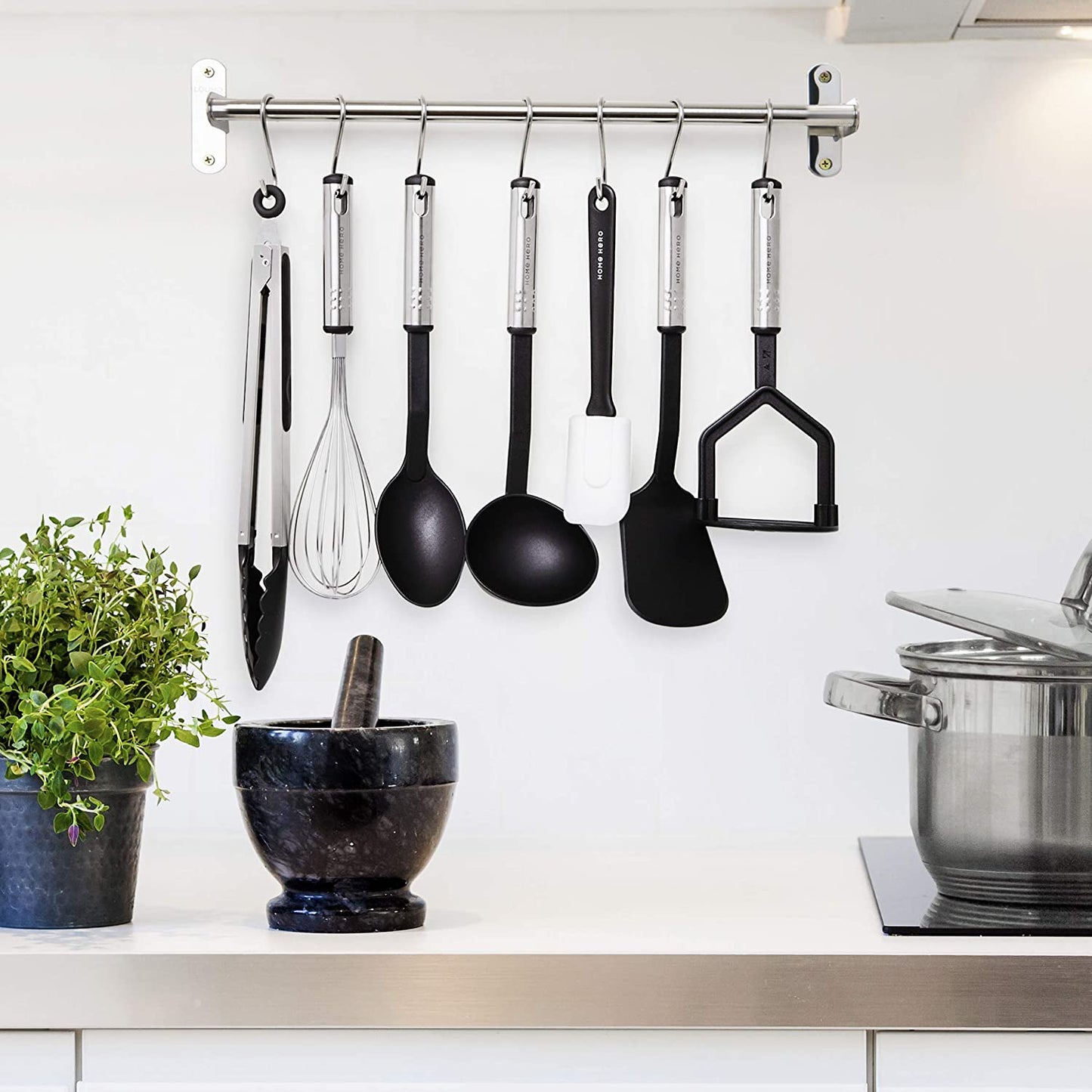 Kitchen Utensils Set - Nylon & Stainless Steel Cooking Utensils Set - Non-Stick Kitchen Utensils with Spatula - 44 Pc Set