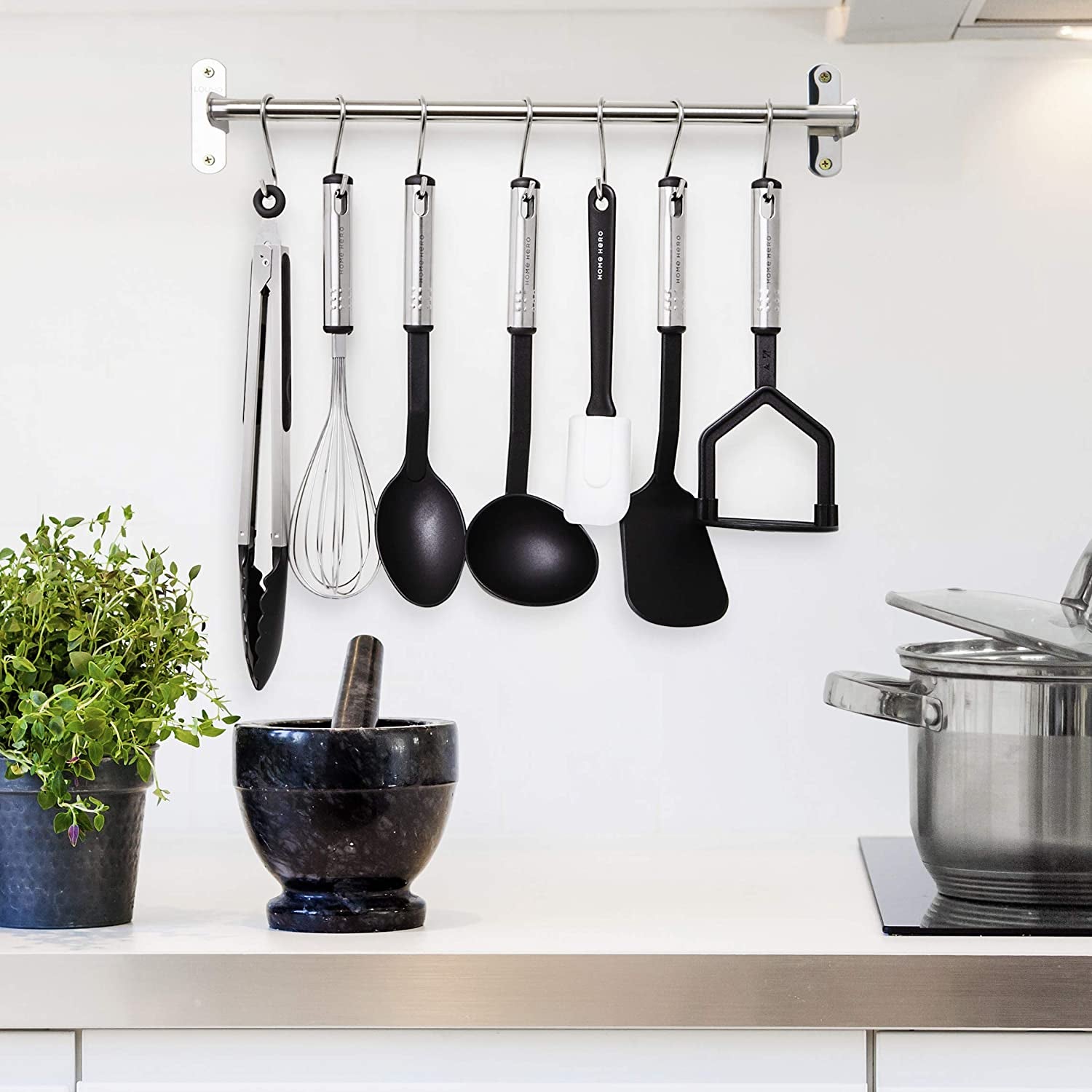 Kitchen Utensils Set - Nylon & Stainless Steel Cooking Utensils Set - Non-Stick Kitchen Utensils with Spatula - 44 Pc Set