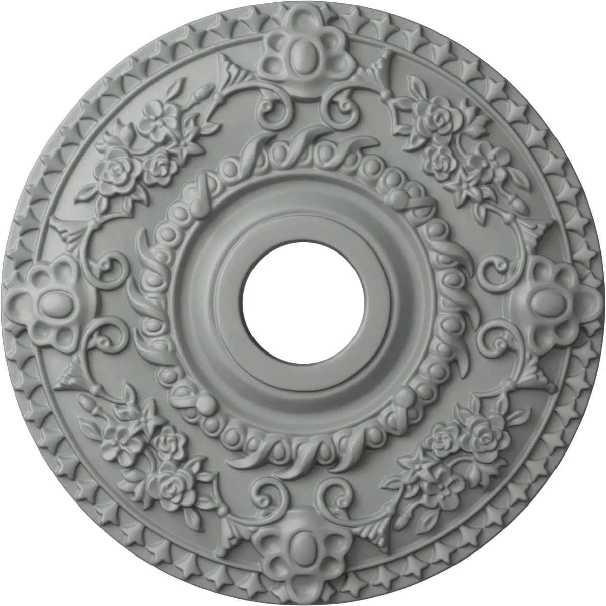CM18RO Rose Ceiling Medallion, 18"OD X 3 1/2"ID X 1 1/2"P, Factory Primed