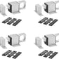 Door Bolt Latch, Aluminum Alloy Security Automatic Window Gate Spring Bounce Lock, 4 Pcs (Silver Tone)