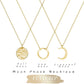 Pendant Necklace Gold Choker Layered Coin Open Karma Circle Full New Crescent Moon 14K Gold Plated Dainty Simple Moon Phase Jewelry for Women Gift