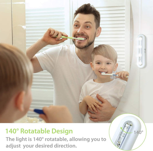 Tap Closet Lights, One Touch Light, Stick-On Anywhere 4-Led Touch Tap Light, Cordless Touch Sensor LED Night Light, Battery Operated Stair Safe Lights, 140° Rotation, 3 Pack