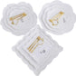 3 Pack 3 Tiers White Plastic Cupcake Stand Dessert Stand Tiered Serving Trays with Gold Rod - Round, Square, Flower