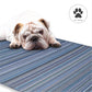 Outdoor Rug - Waterproof, Fade Resistant, Crease-Free - Premium Recycled Plastic - Striped - Patio, Deck, Porch, Balcony, Laundry Room - Cancun - Indigo - 4 X 6 Ft