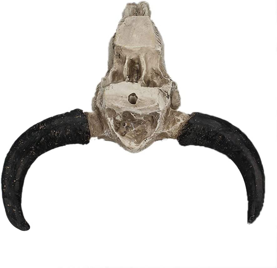 1Pcs Resin Wall Hanging Horn Skulls Steer Bull Head Sculpture Long Horn Cow Skull Wall Hanging Mounted Longhorn Steer Resin Wall Deco (NO.1)