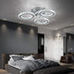 Deckrico Modern Crystal Chandelier Flush Mount Stainless Steel Pendant Ceiling Lamp 3-Rings round LED Light Fixtures for Living Room Bedroom Restaurant Porch Dining Room (Cool White)
