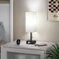 Bedside Table Lamp with 3 Levels Brightness - 2700/3500/5000K Small Lamp with USB C+A Ports, Nightstand Lamp with 3 Color Modes by Pull Chain, Bedroom Lamp for Living Read Work(Led Bulb Included)