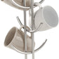 Euro Large 8 Holder, Mug Tree, Mugs & Tea Cup Storage Rack, Coffee Counter Bar Accessory & Kitchen Countertop Organizer, Satin Nickel