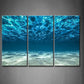 3 Panel Blue Ocean Sea Wall Art Painting on Canvas the Pictures Modern Artwork for Office Home Decor
