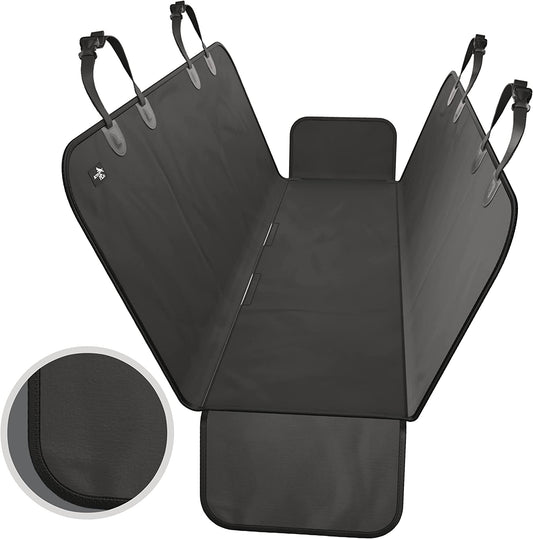Car Seat Cover for Dogs - Standard Waterproof Dog Seat Cover for Back Seat in SUV or Truck - Convertible Pet Hammock & Trunk Protector for Travel - Black