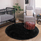 4X4 Area Rug round Black Rug Circle Rugs for Kids Bedroom Fluffy Carpets and Shaggy Rugs Small Teepee Furry Mat Comfy Reading Rug Circular Rug,Rugs for Girls Boys Room