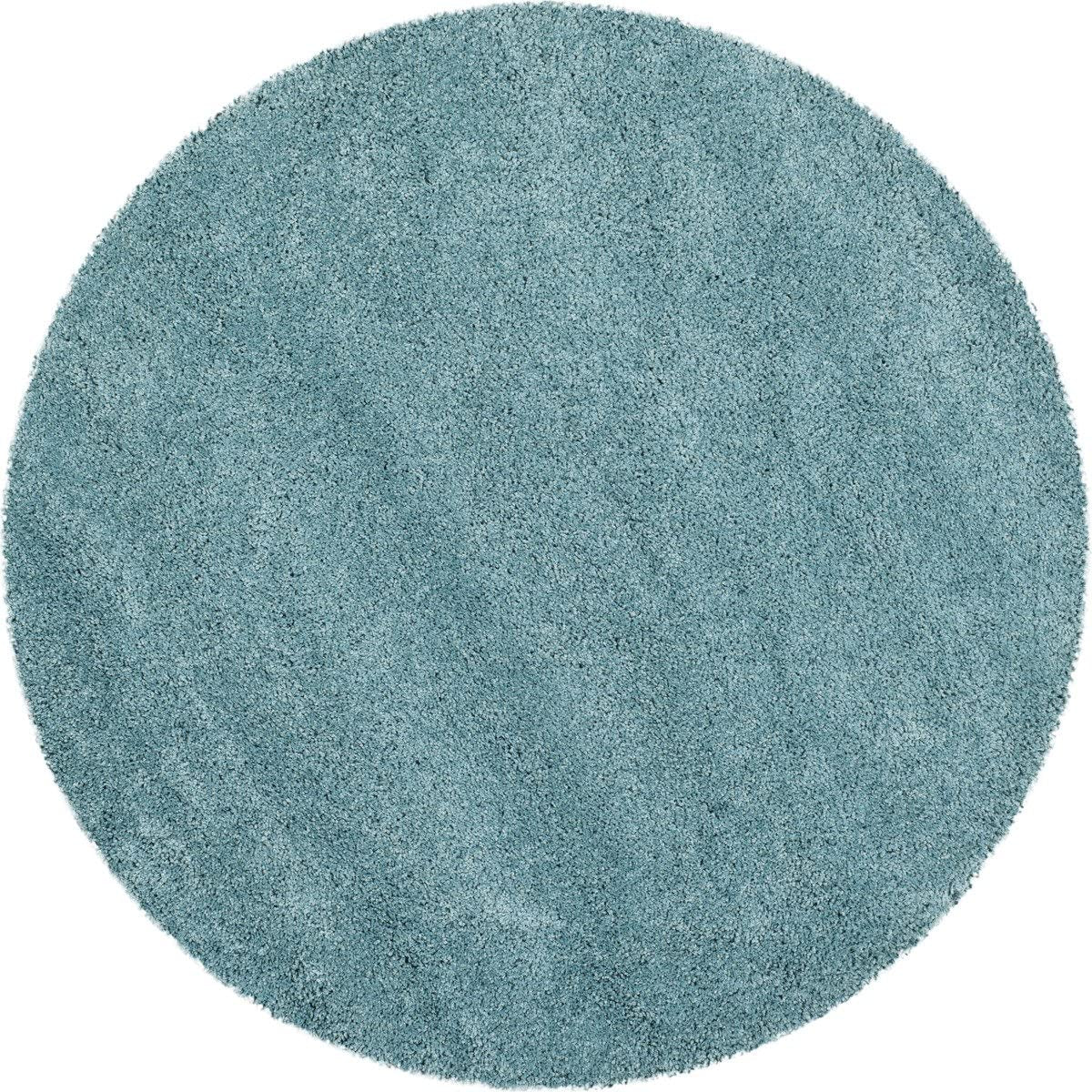 Milan Shag Collection 3' X 5' Aqua Blue SG180 Solid Non-Shedding Living Room Bedroom Dining Room Entryway Plush 2-Inch Thick Area Rug