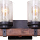 Farmhouse Wall Sconce Light Fixtures Wood Metal 2-Light Bathroom Vanity Lights over Mirror with Bubble Glass Shade for Bedroom,Kitchen,Living Room,Hallway W0019
