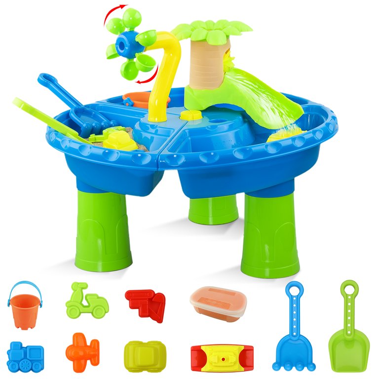 Hot Bee 3 in 1 Water Table for Toddlers 1 2 3 Year Old Outdoor Boys Girls Sand Water Beach Toys