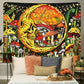 Trippy Mushroom Tapestry Moon Tapestry Skeleton Tapestry Skull Plants Tapestries Snail and Butterfly Tapestry Wall Hanging for Room(51.2 X 59.1 Inches)