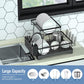 2 Tier Dish Drying Rack for Kitchen Counter, Black Metal Dish Drainers Rack with Drainboard, Large Dish Dryer with Detachable Cup Rack and Utensil Holder