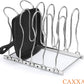 Heavy Duty Pan Rack, Pot Lid Rack, Kitchen Cabinet Pantry Cookware Organizer Rack Holder | 5 Adjustable Dividers, Chrome