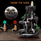 Incense Burner, Backflow Incense Holder Waterfall 2 Sides, with 120 Backflow Incense Cones, 30 Incense Sticks, Aromatcherapy Ornamen