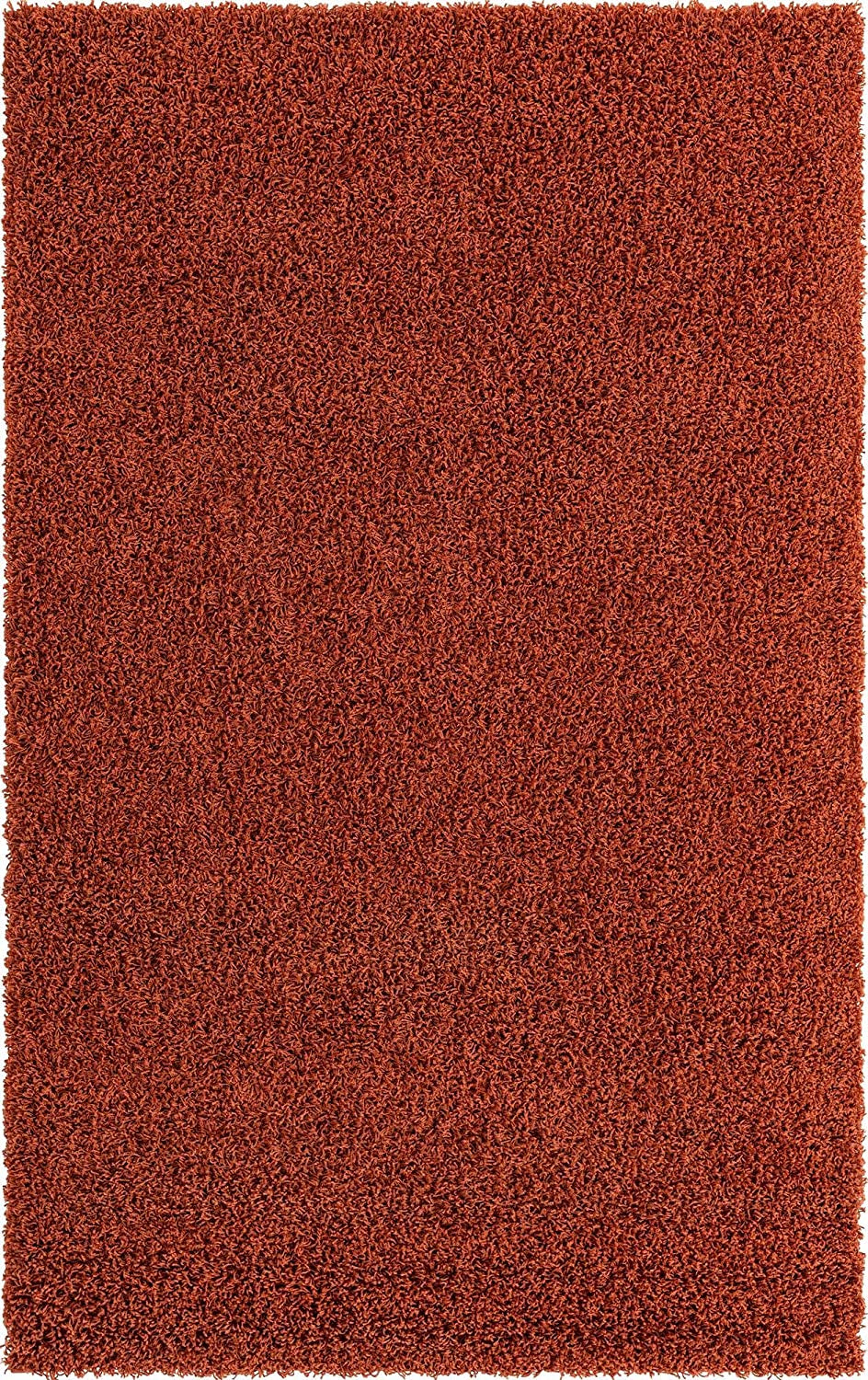 - Über Cozy Solid Shag Collection Rug – 5' X 8' Terracotta Shag Rug Perfect for Bedrooms, Dining Rooms, Living Rooms, 5 X 8 Feet