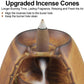 Ceramic Backflow Incense Holder Incense Burner Waterfall, with 120 Backflow Incense Cones & 30 Incense Stick, Aromatherapy Ornament Home Decor, Brown