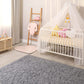 Soft Shaggy Area Rugs for Bedroom Fluffy Living Room Rugs Nursery Girls Carpets Kids Home Decor Rugs 4 X 5.3 Feet Grey