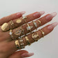 59 Pcs Vintage Knuckle Rings Set Stackable Finger Rings Midi Rings for Women Bohemian Hollow Carved Flowers Gold&Silver Rings Crystal Joint Rings (1:59 PCS Gold)