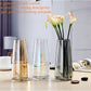 Ins Modern Glass Vase Irised Crystal Clear Glass Vase for Home Office Decor (Crystal Grey)