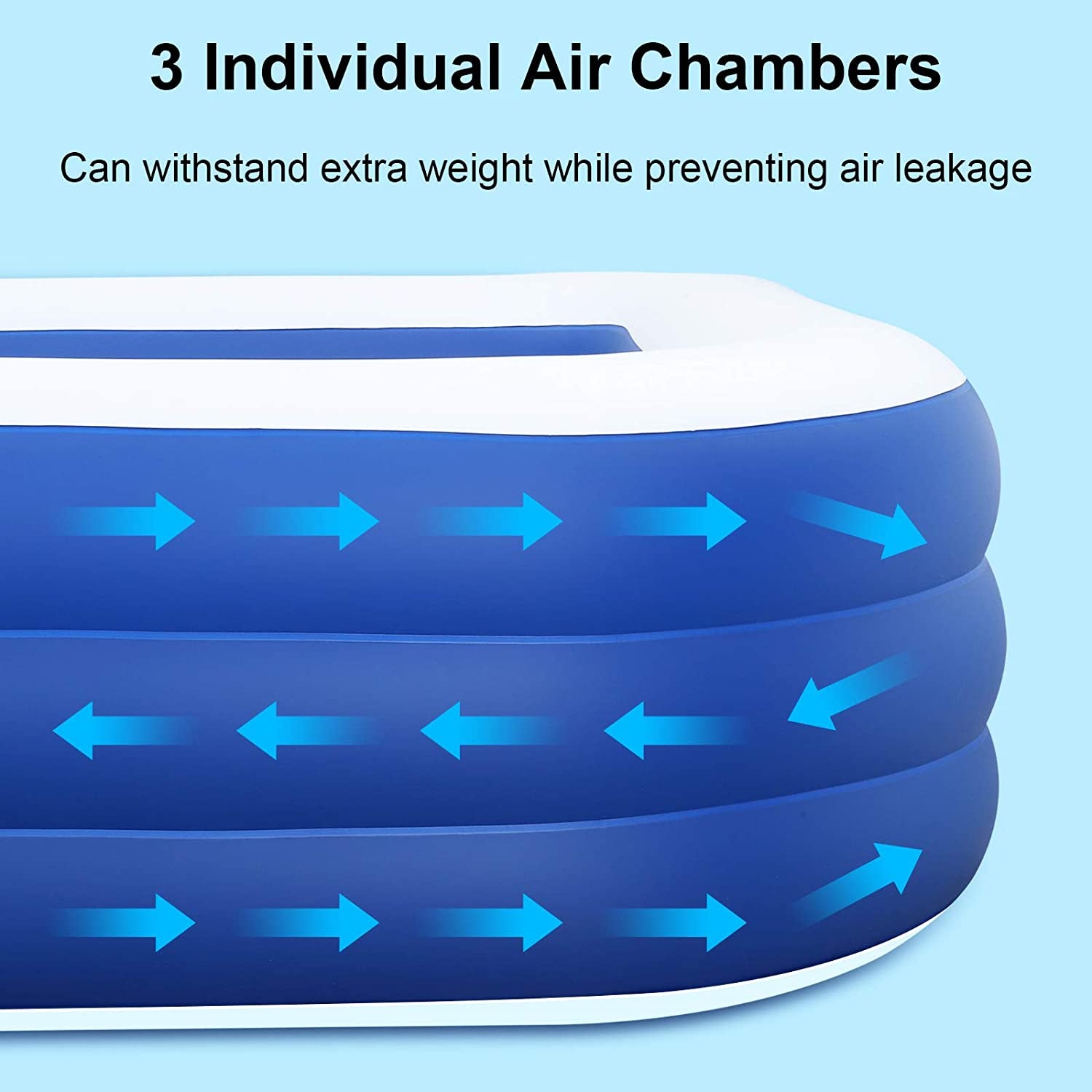 Inflatable Pool,  Swimming Pool for Kids and Adults, 120" X 72" X 22" Oversized Thickened Family Inflatable Pool for Kids, Toddlers, Adults, Outdoor, Garden, Backyard, Summer Water Party