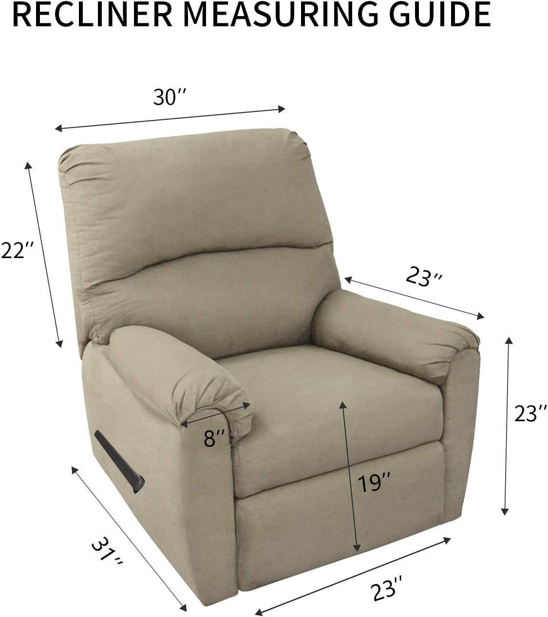 Reversible Quilted Recliner Sofa Cover, Water Resistant Slipcover Furniture Protector, Washable Couch Cover with Elastic Straps for Kids, Dogs, Pets (Recliner, Brown/Beige)