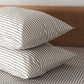 100% Natural Cotton 2Pcs Striped Duvet Cover Sets,White Duvet Cover with Grey Stripes Pattern Printed Comforter Cover,With Zipper Closure & Corner Ties(Twin Size)