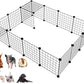 DIY Small Animal Playpen, Pet Playpen, Rabbit Cage, Guinea Pig Cages, Puppy Playpen, Kitten Playpen | Indoor & Outdoor Portable Metal Wire Yard Fence (16Pcs Metal Panels)