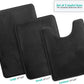 Black Bathroom Accessories Set Complete with Bathroom Rugs Set and Shower Curtain Set, 12 Piece Bathroom Sets with Rugs and Accessories, Shower Curtain with Liner & Hooks, Bath Mat Set
