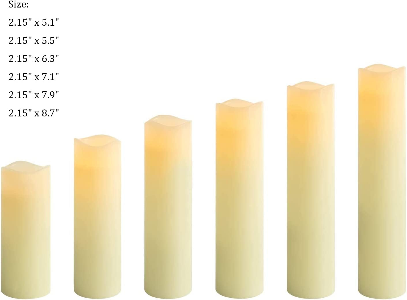 Battery Operated Flameless Candle Set of 9 Real Wax Pillar Decorative Led Fake Candles with Remote Control and Timer