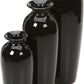 Set of 3 Black Ceramic Vases. Ideal Gift for Wedding or Special Occasions for Use in Home Office Decor Spa Aromatherapy Settings O9