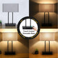 Set of 2 Touch Control 3-Way Dimmable Table Lamp with 2 USB Ports &1 AC Outlet, Modern Bedside Nightstand Lamps with Fabric Shade, Desk Lamps for Bedroom Living Room Grey, Bulbs Included