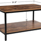 Coffee Table with Metal Frame,2-Tier Tea Table with Storage Shelf,Cocktail Table TV Stand Side End Table, Accent Furniture for Home Office Living Room