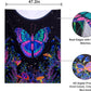 Blacklight Butterfly Tapestry, Moonlit Garden Black Light Wall Tapestry Butterflies Flower Moon Aesthetic Tapestry Wall Hanging for Bedroom (48 X 63 Inches)