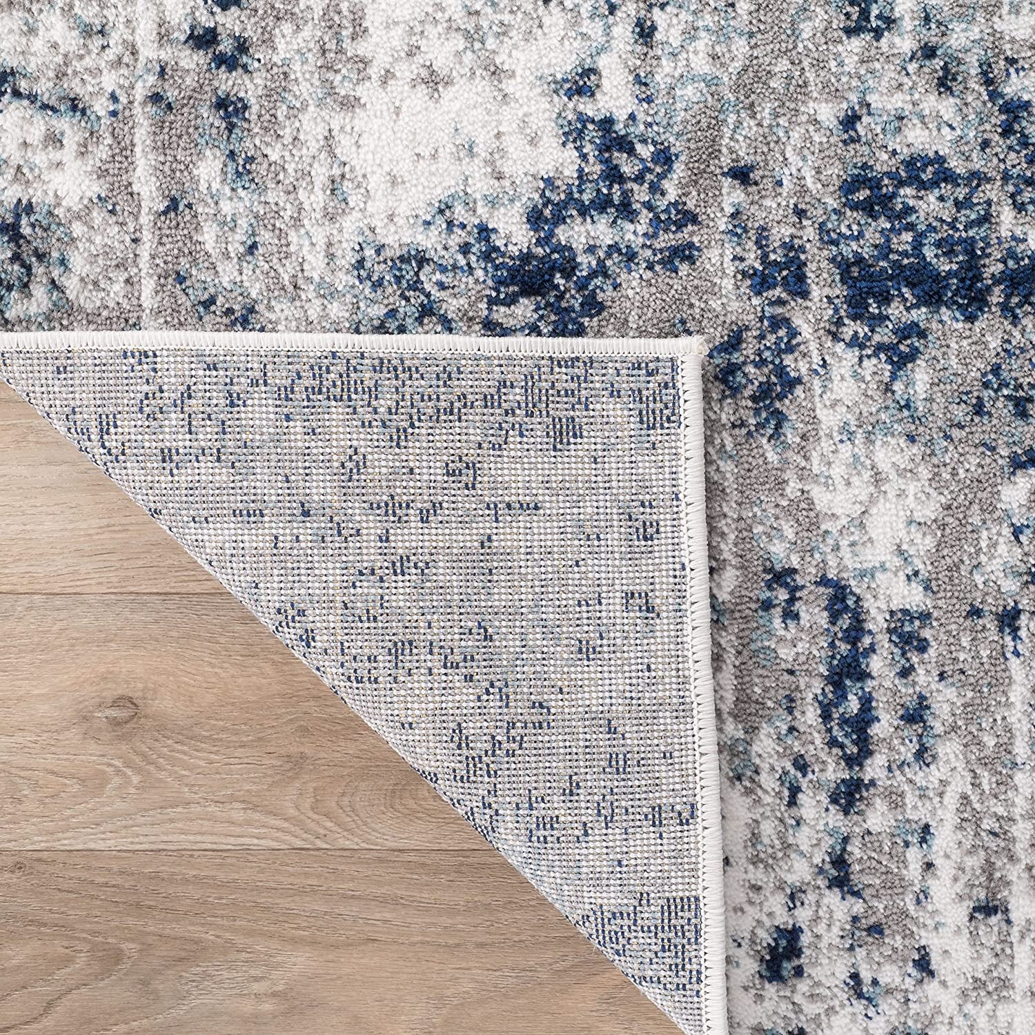 Rugshop Distressed Abstract Runner Rug 2' X 7' Blue