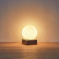 Modern Industrial Table Lamp, Unique Bedside Nightstand Desk Lamp with Glass Shade and Marble Base for Bedroom, Living Room, Office Study, Decoration (Include Bulb G45)
