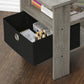 Andrey Set of 2 End Table / Side Table / Night Stand / Bedside Table with Bin Drawer, French Oak Grey