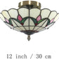 12 Inch Vintage Chandeliers Light Tiffany Style Ceiling Light Fixture Stained Glass Flower Flush Mount Ceiling Lighting Fixtures Lamps